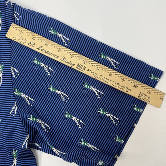 Polo Ralph Lauren Polo Shirt Mens Large Striped Golf Player Print Classic Fit - Picture 8 of 11